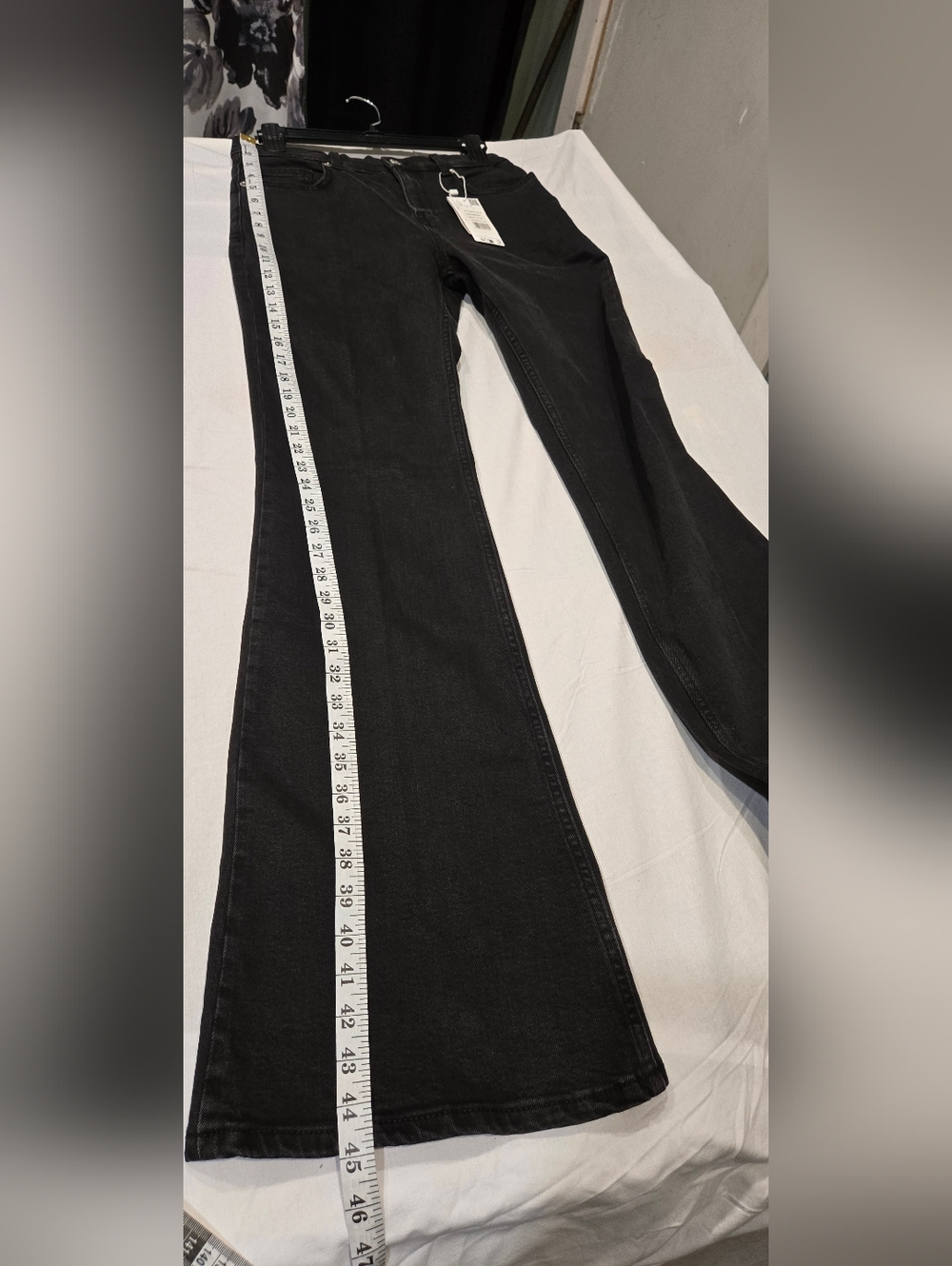 MWT MNG Jeans Collections Flare Color Black Size 38 - Picture 4 of 14